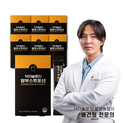 닥터놀로지 밤부스트포션 의사개발 장어 19마리 남성활력 고함량 L 아르기닌 마카 야관문 아연, 300g, 6개