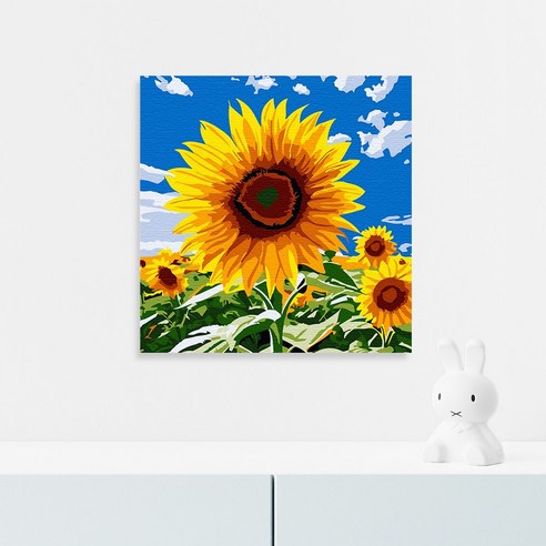 플레이어바웃 DIY 화사한 해바라기 명화그리기 유화 그림 20x20, 1개