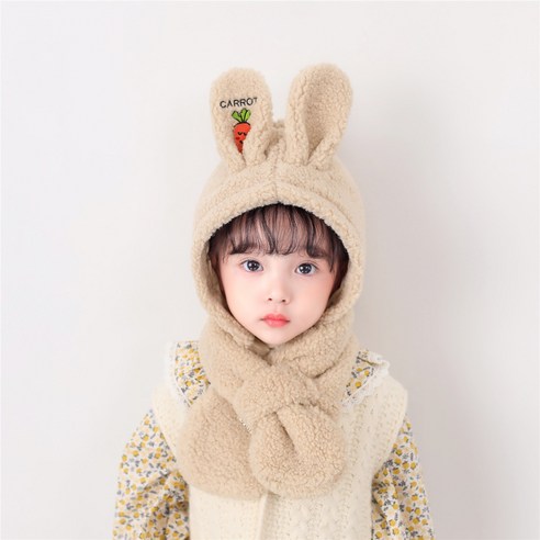 날씨요정 아기겨울모자 목도리세트 귀달이 털모자 군밤 방한 토끼