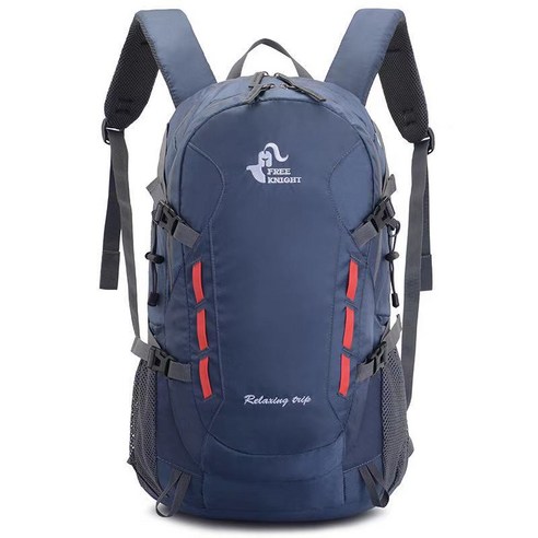 [LF] 40L 야외 가방 여행 방수 스포츠 배낭 대용량 다기능 배낭 트레킹 하이킹 캠핑 가방, Dark Blue