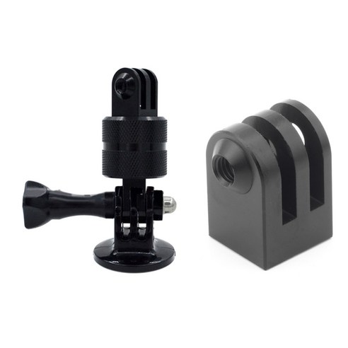 AFBEST GoPro Hero 3 + 4 카메라 블랙 및 Cnc 알루미늄 합금 미니 삼각대 마운트 용 360도 회전 피벗 암 어댑터, 검정