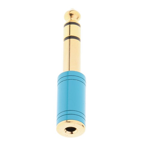 6.35mm 스테레오 플러그-3.5mm 스테레오 잭 오디오 어댑터 금도금 녹색, 52x10x10mm, 금속