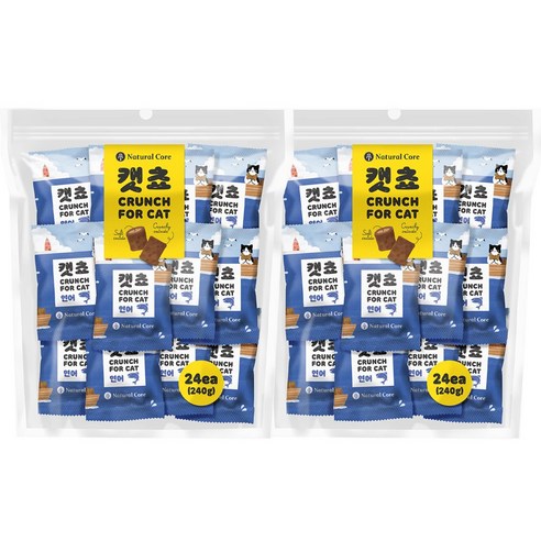 네츄럴코어 캣쵸 대용량 고양이간식, 연어, 240g, 2팩