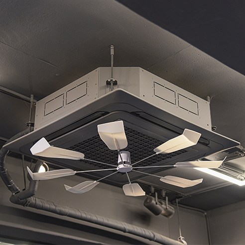 모모누 에어컨실링팬을 특징으로 하는 천장형에어컨바람막이 시스템에어컨 윈드바이저 온풍기 순환 바람개비