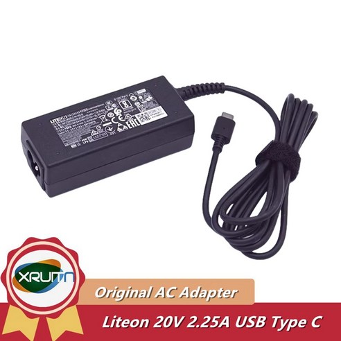 에이서 크롬북 스핀 CP311-3H-K3Wl LITEON PA-1450-78 20V 2.25A 45W TYPE-C AC 어댑터 충전기 "A 등급" PA-1450, 2) EU, 1개 w1450a