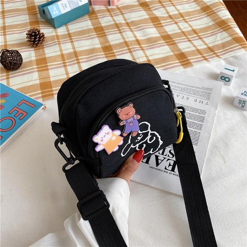 [Love Of Life] 크로스바디 가방 한국 스타일 캐주얼 캔버스 미니 가방 여성용 숄더백 여성용 지갑 작은 가방
