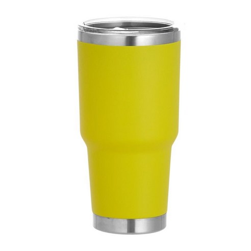30oz 스테인리스강 자동차 컵 야외 보온 냉동 맥주 컵 휴대용 차 얼음 컵, 노랑, 황색, 30OZ/-900ML