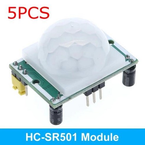 TZT HC-SR501 조정 IR 초전기 적외선 PIR 모션 센서 감지기 모듈 아두이노용 라즈베리 파이 키트 및 케이스, 3) 5PCS HC-SR501