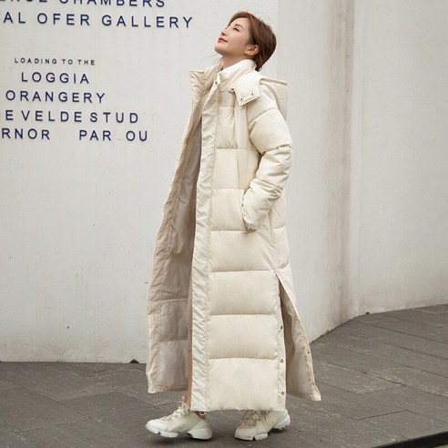 리얼 샷 겨울 스타일 코튼 패딩 재킷 여성 슈퍼 긴 발목 느슨한 빵 따뜻한 코튼 패딩 옷