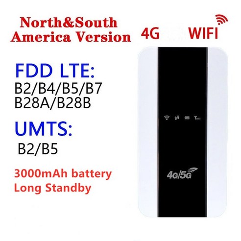 lte라우터 휴대용와이파이 5g mifi 4g 리피터 무선 포켓 모바일 핫스팟 내장 3000mah 300mbps sim 카드 슬롯, EU LCD 버전