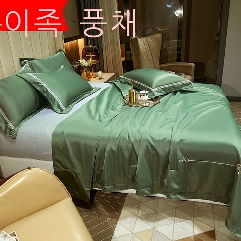 이인풍 여름이불 순색 심플한 북유럽풍 여름이불 물세탁 얼음자수 에어컨 이불 싱글.m. 미샤 얇은 이불 가정용 판다 연근 *cm 단하 이불, 검푸르다