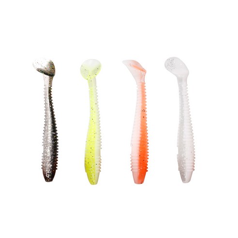 7.5cm3g 연충 홑꼬리 구더기 T꼬리 구더기 루아 미끼 크랭크 갈고리 연미 모조 바다낚시 가짜 미끼 5P, 검정색