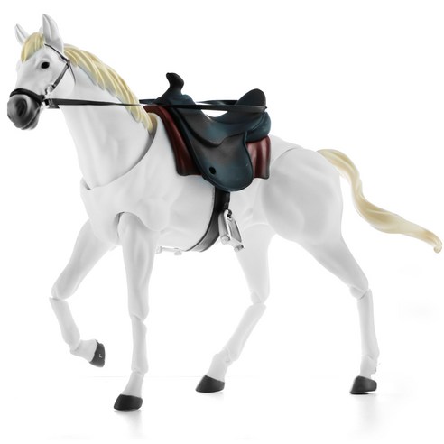 라푸유 말 액션피겨 구체관절피규어 자유롭게 움직이는 horse 캐릭터 구체관절인형 흑기사 말액션피규어 홀스 시리즈 액션피규어, 백마, 1개, 140mm