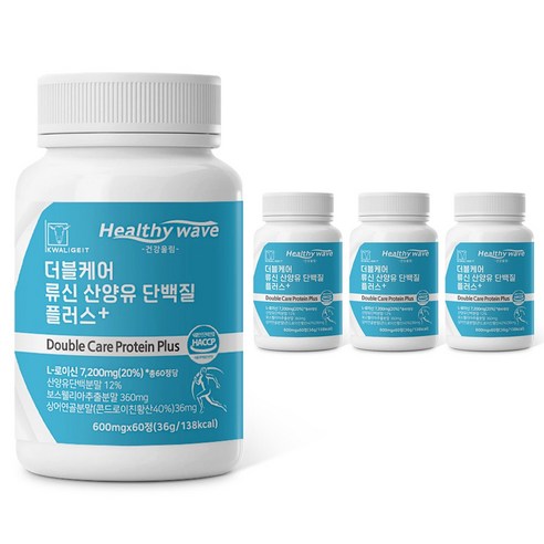 건강울림 더블케어 류신 산양유 단백질 플러스 36g, 4개