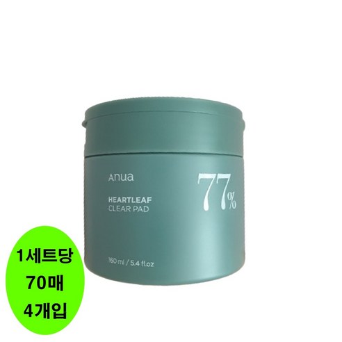 아누아 어성초 77 클리어 패드 160ml 70매, 5개입, 5개