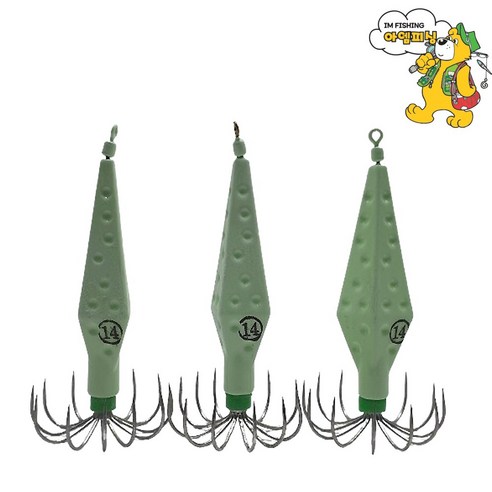 [아엠피싱]몽크로스 에기후리 다이아몬드 딤플애자 B타입 3PCS /EGI FREE DIAMOND B/주꾸미 문어 갑오징어, 14호, 3개