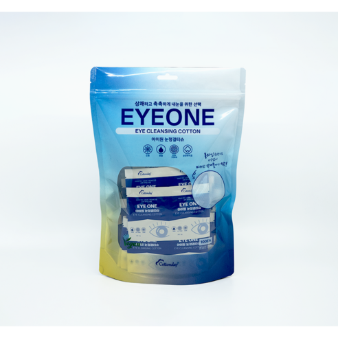 코튼데이 아이원 눈청결티슈 100매 지퍼백 대용량, 2g, 1개
