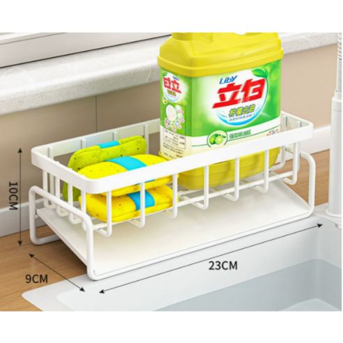45도 자동 물빠짐 수세미 싱크대 행주걸이 거치대, 1개, 화이트