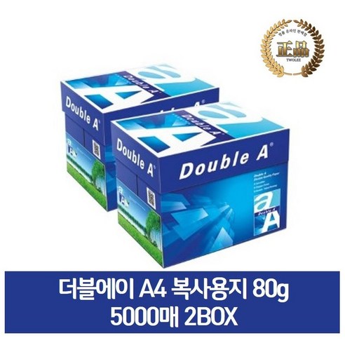 두꺼운 복사지 더블에이 80g, A4, 5000매 문구/오피스