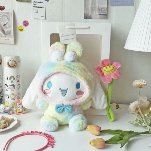 산리오 레인보우 인형 스마일꽃 꽃다발 기념일 생일 선물 세트, 레인보우 시나모롤