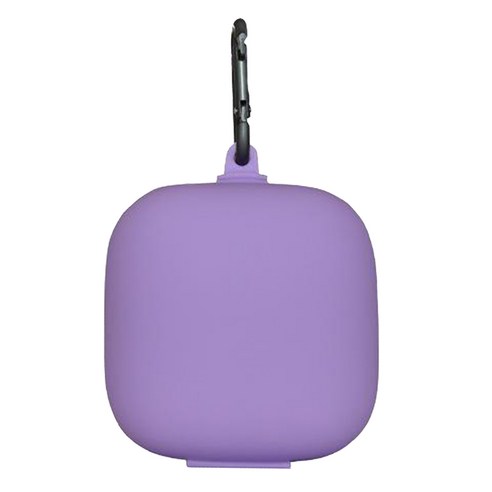 GHSHOP PowerbeatsPro W/ Carabiner 용 워셔블 보호용 스킨 케이스, 80x50mm, 실리콘, 보라색