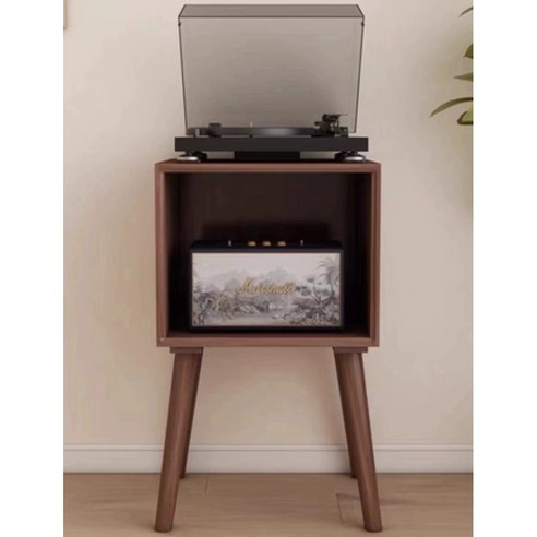 CD LP장 장식장 수납장 아크릴 수납 DVD 꽃이 정리함, 호두색 낮은발장 45*35*75cm