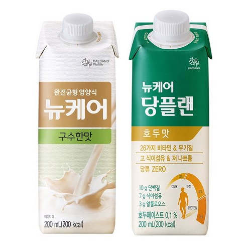 뉴케어 미니 구수한맛 영양식, 150ml, 72개 뉴케어구수한맛 Best Top5 10 뉴케어 구수한맛 15팩 + 당플랜 호두맛 15팩 / 200ml 일반식 식사대용식 당zero 맛있는 당뇨식 당뇨영양식, 15개