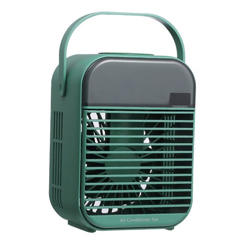 개인 공기 냉각기 팬 휴대용 에어컨 가습기 청정기 3 in 1 증발 냉각기 미니 AC USB 냉각 데스크탑 팬 침실, 85x122x167mm, 초록, 플라스틱