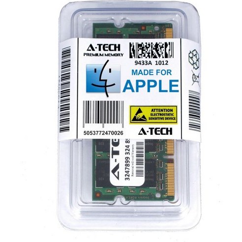 에이테크 for Apple 4GB Kit 2X 2GB PC25300 667MHz Mac Mini iMac 2006 Late 2008 2007 A1208 MA589LL A1207, 2GB Kit 2x 1GB