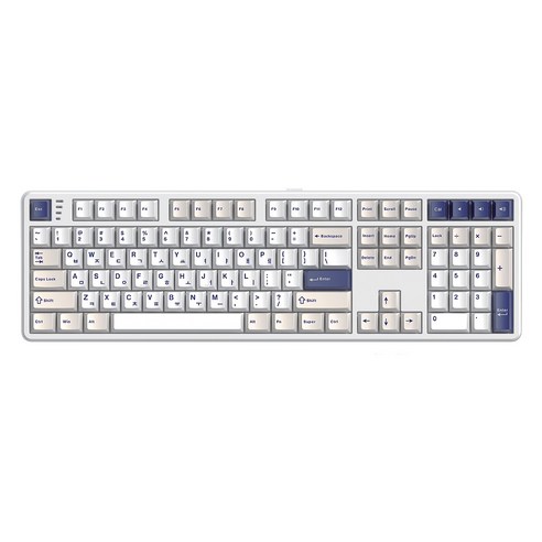한성컴퓨터 저소음 가스켓 3모드 폼떡 유무선 기계식 키보드, 오션화이트, GK798 PRO, 브라운슈가 토독