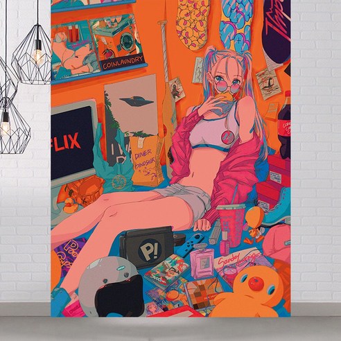 패브릭포스터 숙소 침실 인테리어 소품 INS 큐티 침실 장식 그림, 색상 8