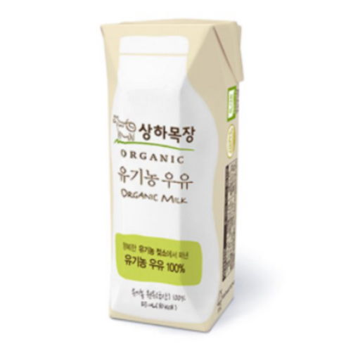 상하목장 유기농 우유, 125ml, 8개