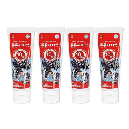 튼튼이치약블루베리향 튼튼이치약딸기향, 헬로카봇 천연딸기향 80g 4개