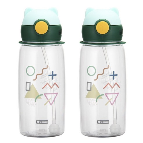 오카디 아웃도어 칠드런 시피 빨대컵 700ml, 2개, Green