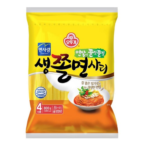 오뚜기 생쫄면사리 800g, 2개, 1kg