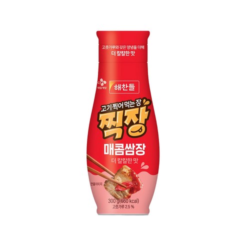 해찬들 찍장 매콤쌈장 튜브형, 300g, 2개