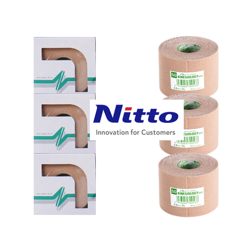 Nitto 닛또 키네시오 근육 테이프 5m 스포츠 테이핑, 3개