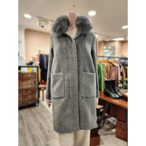 BCBG [올앤선드리] 샌디 라마 털카라COAT _ A2WBH832 97 [M/M GRAY]