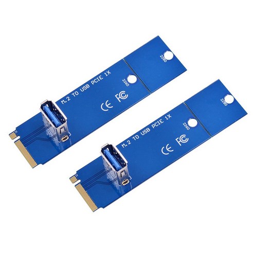 비트 코인 BTC 광업 컨버터 카드를위한 PCI-E X16 USB3.0 라이저 카드 그래픽 카드 어댑터 2PCS M.2 NGFF, 푸른, 하나