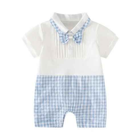 순면 남아 여름 상하복 세트 바디 슈트 우주복 체크 바지 반팔 민소매 돌 카라 잔치 마린 리본 정장 셔츠