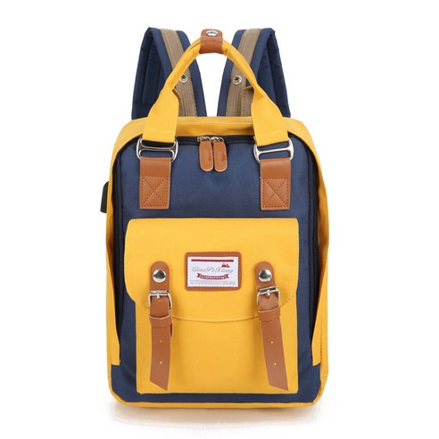 새로운 귀여운 바람 여성 등산 배낭 나일론 천 배낭 내마 모성 30L, Yellow