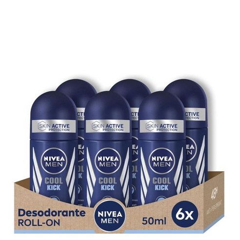 Nivea Men 니베아 남성 롤온 쿨킥 50ml 6팩, 50 ml (6er Pack)