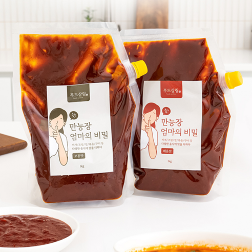 [SaleNOWㅣ인기상품] 우리 집 식탁의 든든한 친구, 푸드살림 쉿 엄마의 비밀 대용량 만능 양념장 [세일나우ㅣ추천상품]
