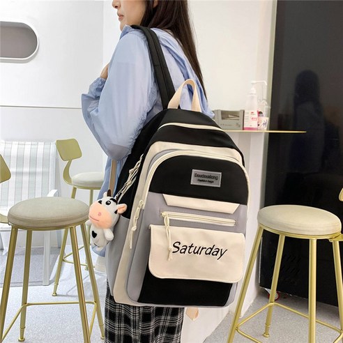 KORELAN가방 여대생 심플한 디자인 감각 소규모 원숙풍 백팩 중학생 고등학교 백팩