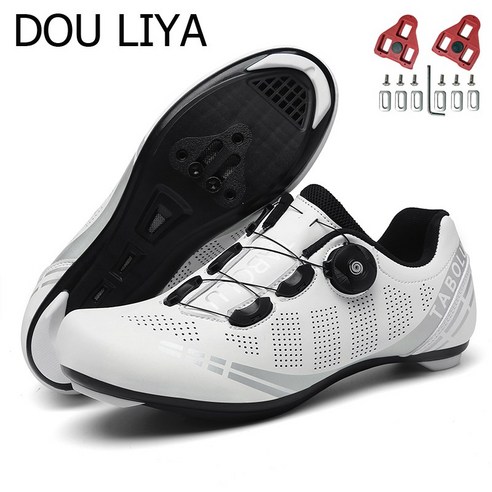 DOULIYA 2022 로드용 클릿슈즈 스포츠/레져 자전거 자전거 신발, 39(250mm), 하얀색 로드 with clit