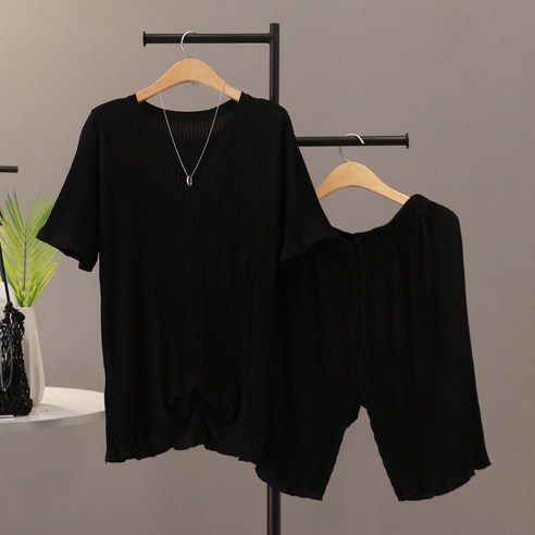 모노시크 에스벌 플리츠 쿨링 티셔츠 + 반바지 세트 MNOG180