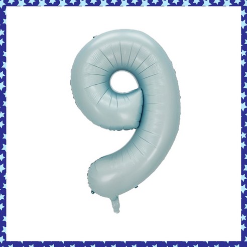 파티브로 32인치(=70cm) 파스텔 숫자풍선 생일 기념일 포토존 꾸미기, 숫자9, 1개, 베이비블루