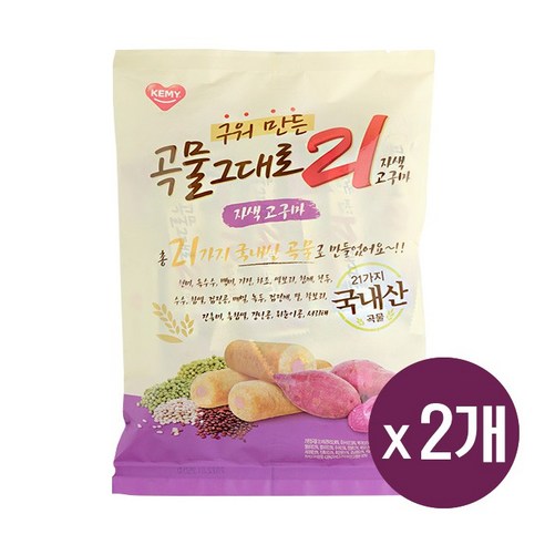 곡물그대로21 크리스피롤 자색고구마, 150g, 2개