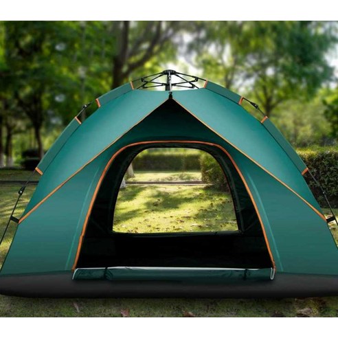 텐트 레트로스 대형 야외 그늘막 캠핑 에어텐트 방수, 자동 2인 짙은 녹색