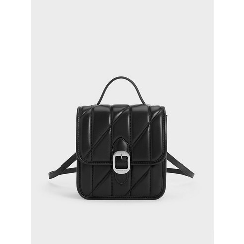 찰스앤키스 백팩 CK2-60782275_NOIR_M Lin Quilted Belted Backpack - Noir